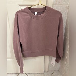 NWT Lululemon Perfectly Oversized Cropped crew in Twilight Rose size 0